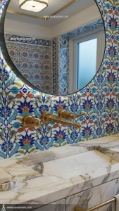 حمام ترکی با کاشیهای دستساز ساراسرام