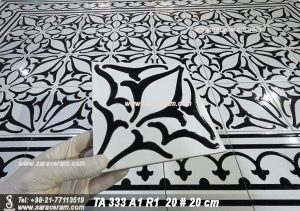 کاشی کف سفید مشکی