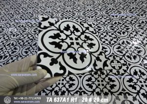سرامیک کف سفید مشکی