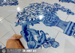 تابلو کاشی قلم آبی