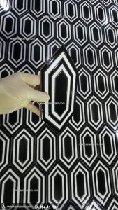 کاشی ششگوش سفید مشکی