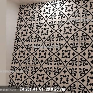 سرامیک کف سفید مشکی
