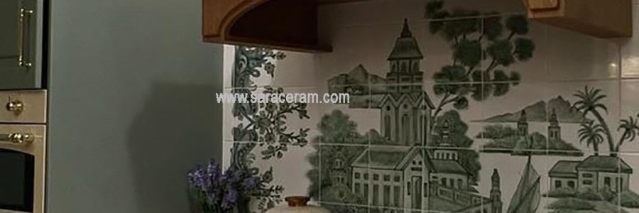 کاشی بین کابینت در طرح و رنگ سفارشی