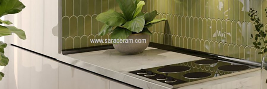 کاشی پولک ماهی؛ انتخابی لوکس برای فضای بین کابینتی