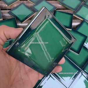 سرامیک سبز آبی پر طاووسی
