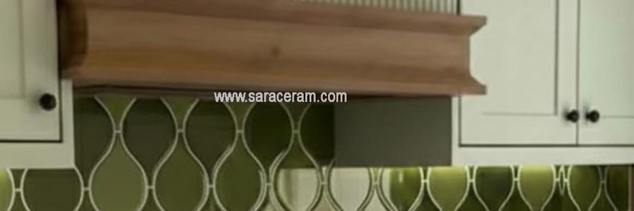 کاشی سبز زیتونی بین کابینتی سبز طرح فانوسی | مدل R345