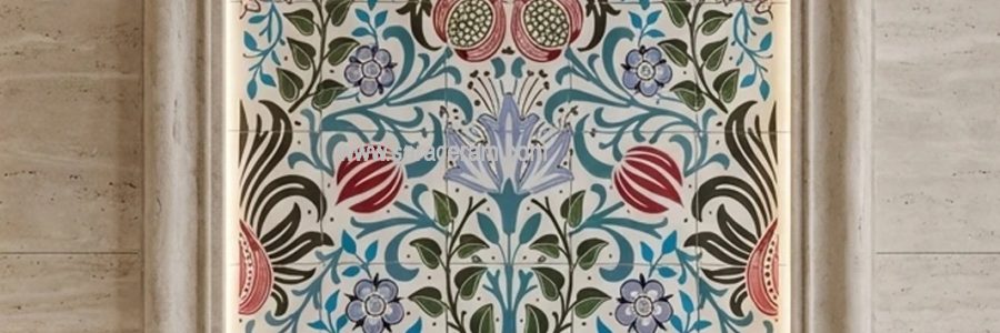 تابلو سرامیک دستساز طرح مدیترانه ایی در حمام ترکیTA3131A1