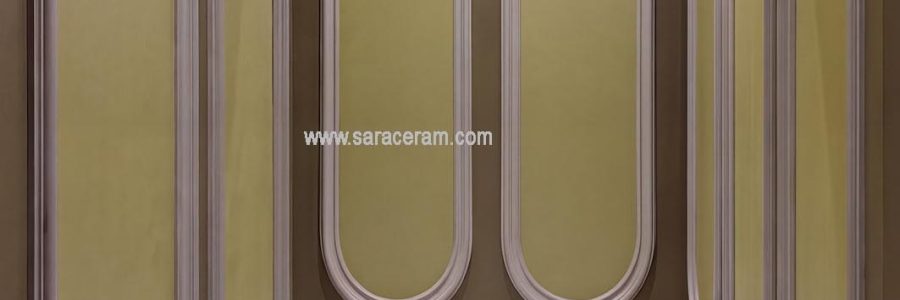 سرامیک دست‌ساز کلاسیک سفید مشکی مدل TA029A6R1 ساراسرام | ۲۰ در ۲۰ سانتی‌متر